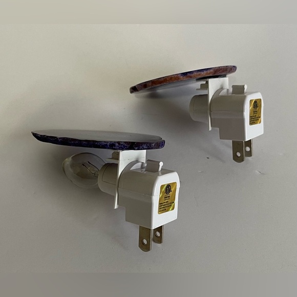 Nightlights! Set of 2 Purple Agate Stone nightlights. - Picture 3 of 5